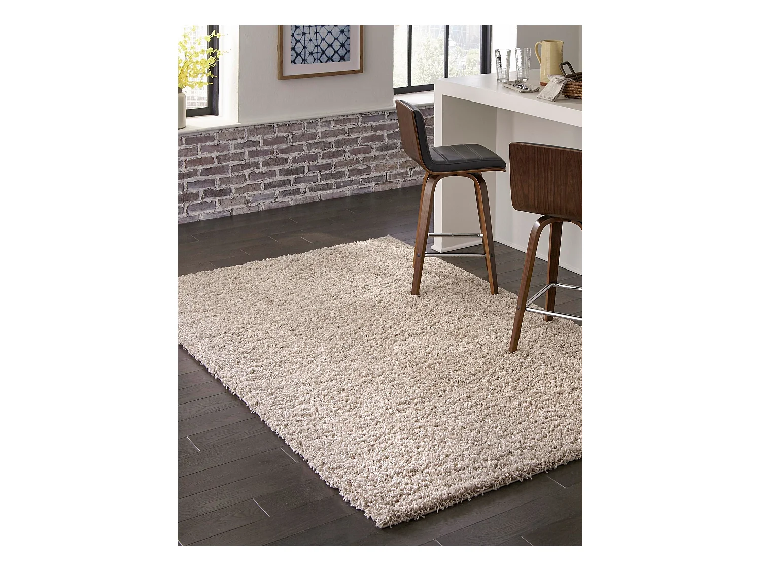 Hochflorteppich 61x91 Braun Solid Shag