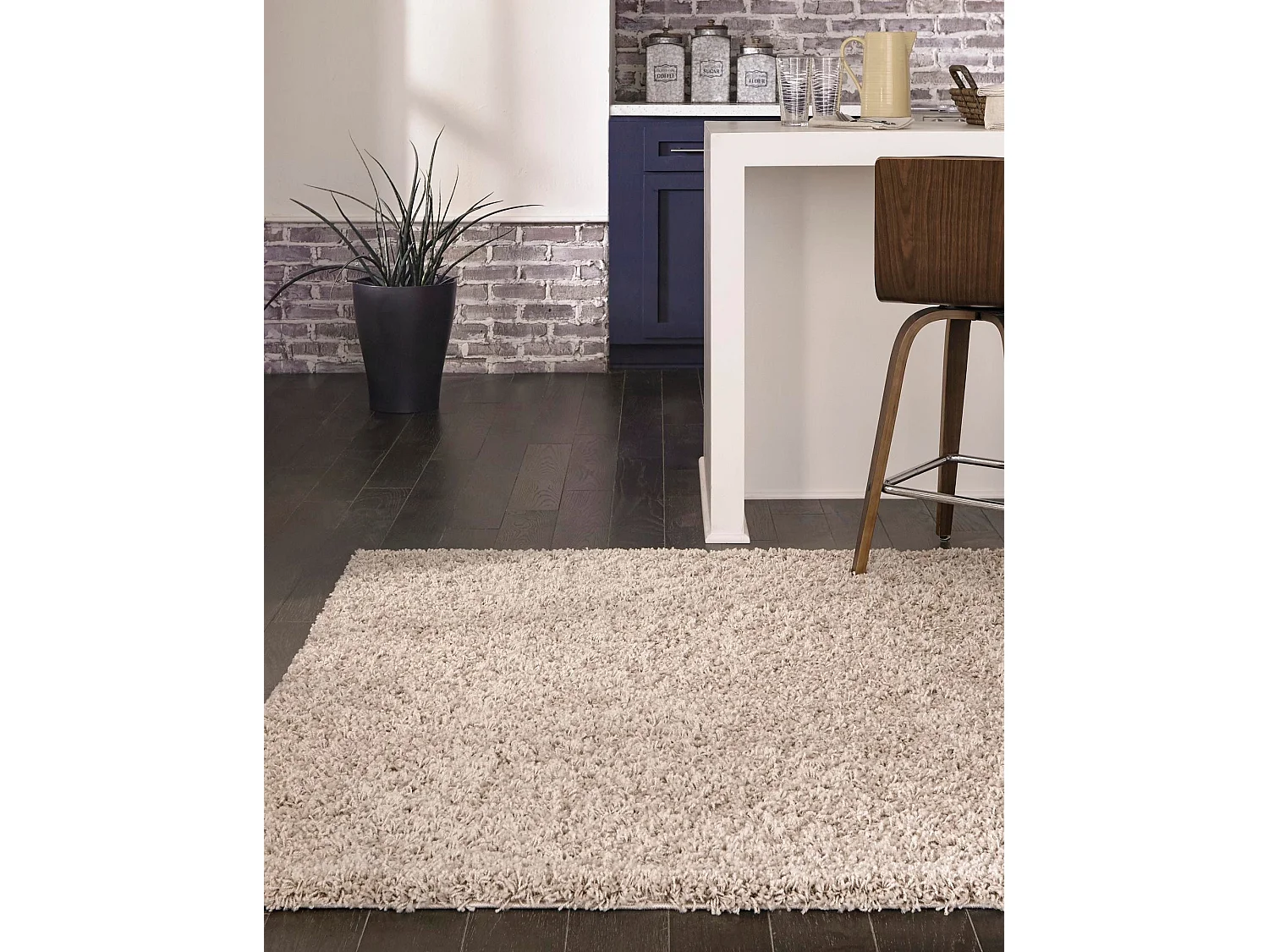 Tapis shaggy 61x91 brun Solid Shag
