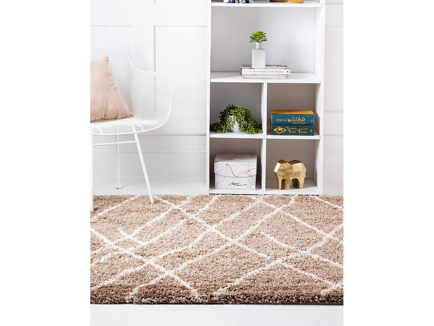 Tappeto shaggy  185x185 marrone Lachen Fence