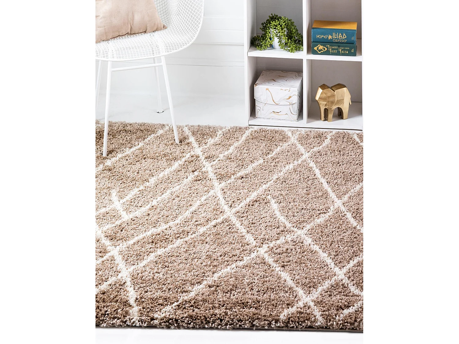 Tappeto shaggy  185x185 marrone Lachen Fence