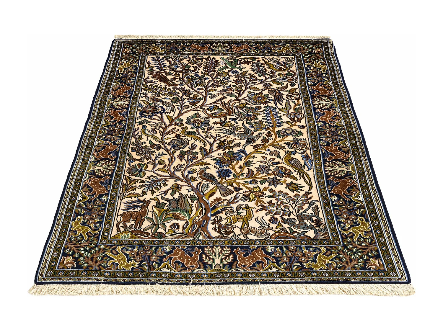 Wollteppich 101x171 Beige Ghom