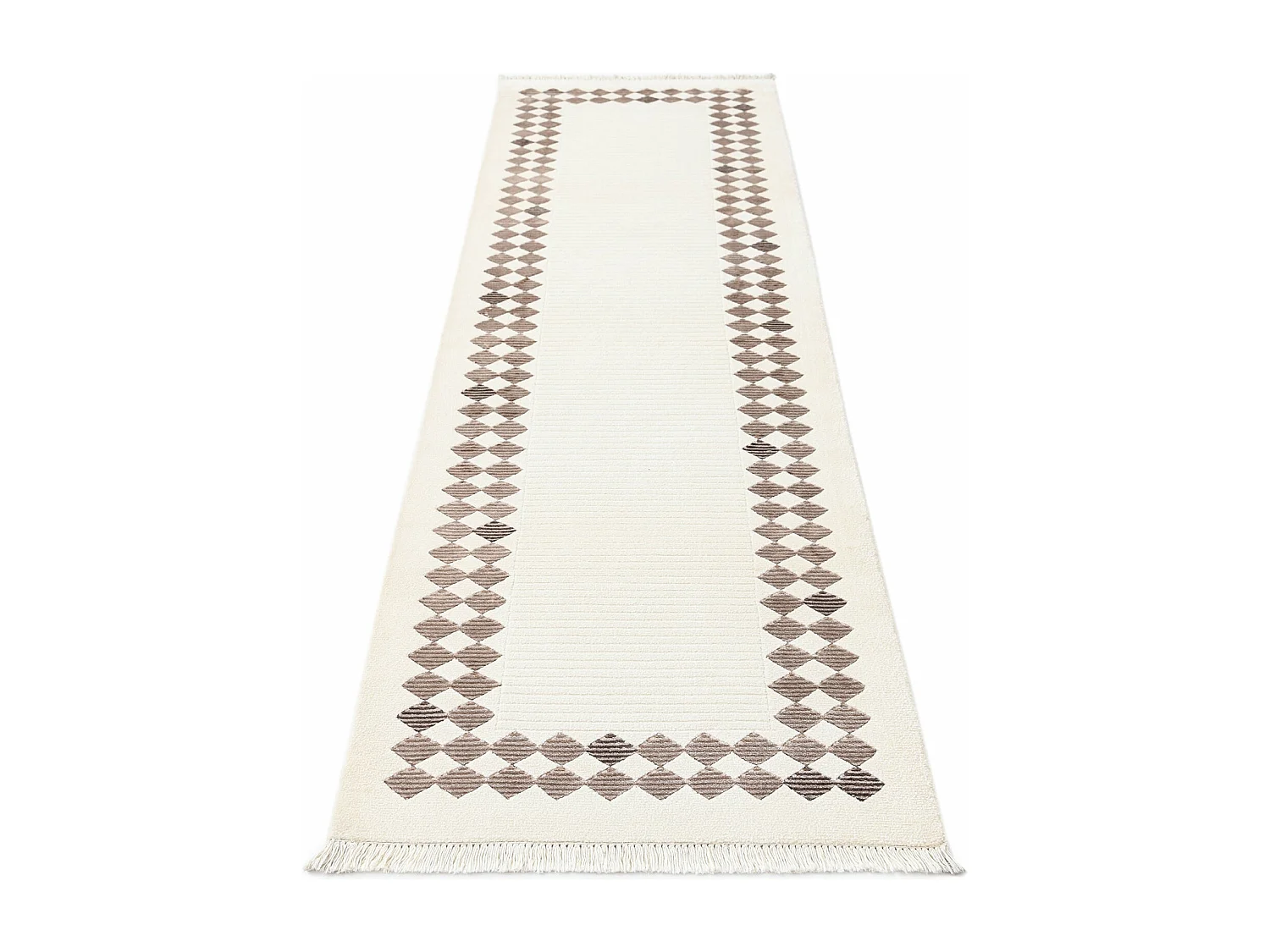 Läufer-Wollteppich 79x302 Beige Darya