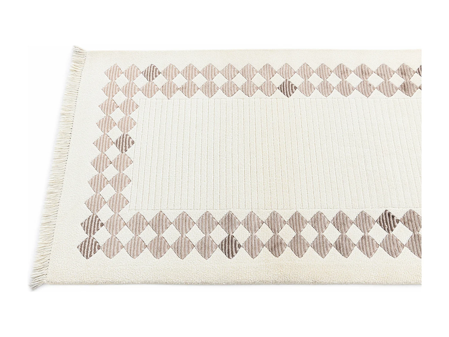 Läufer-Wollteppich 79x302 Beige Darya