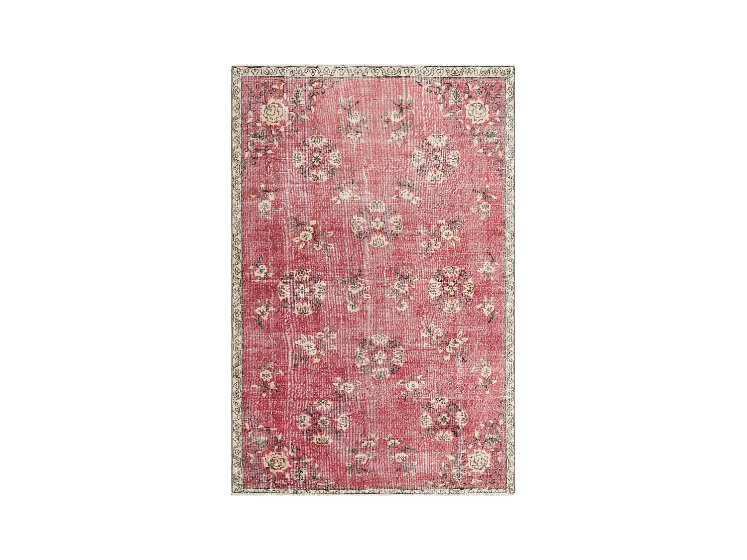 Tapis de laine 165x254 rouge Ultra Vintage