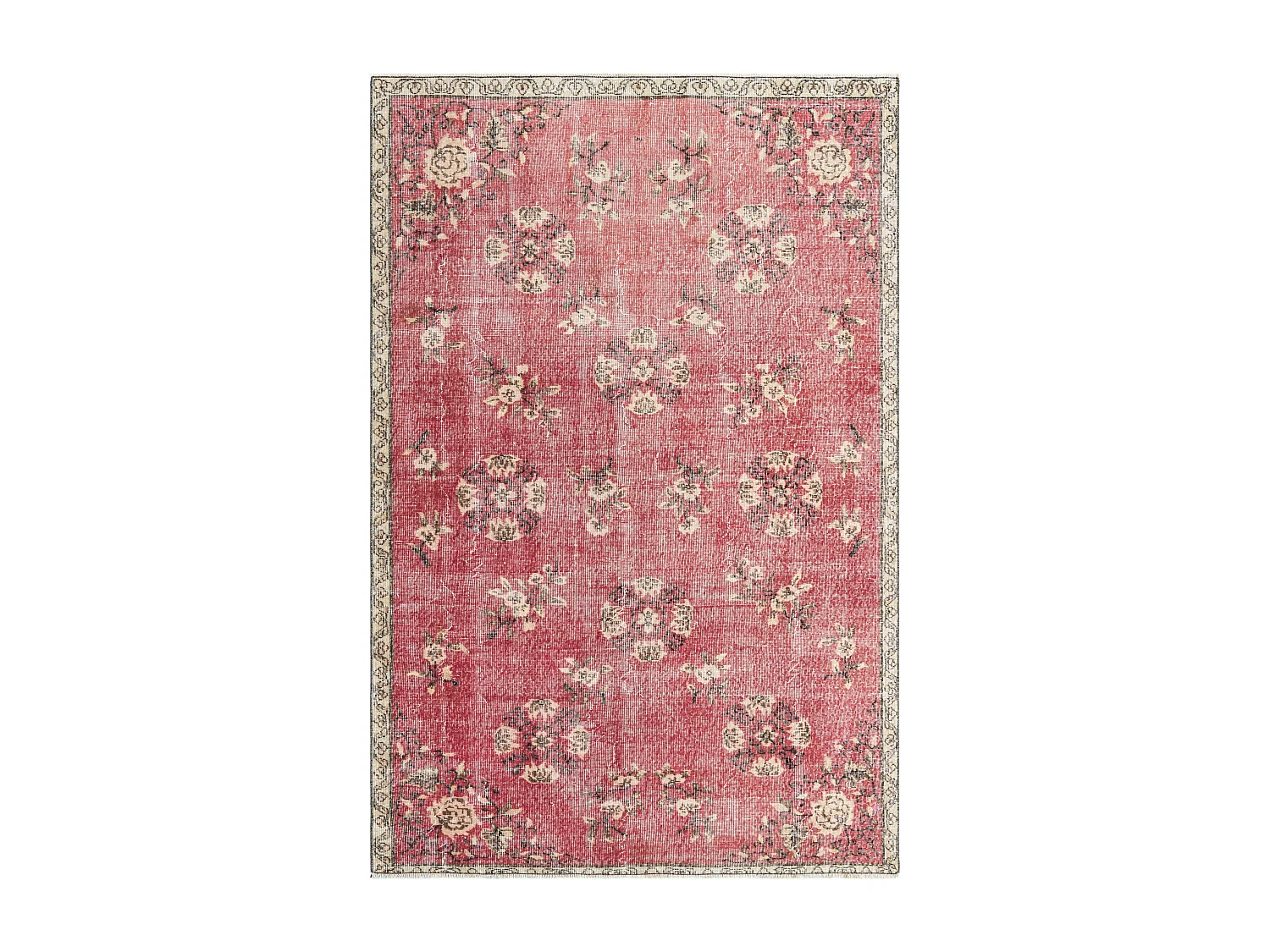 Tapis de laine 165x254 rouge Ultra Vintage