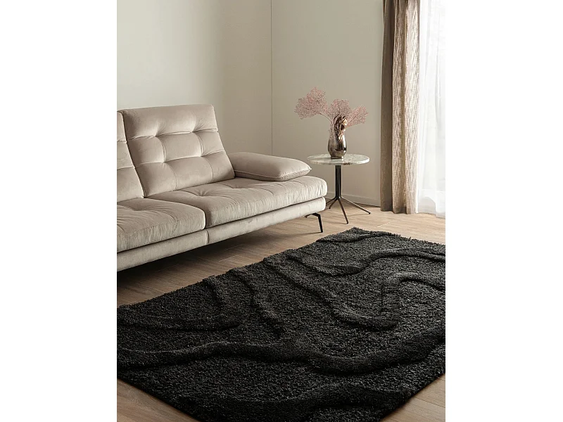 Tapis shaggy 160x245 noir Thun Arbor