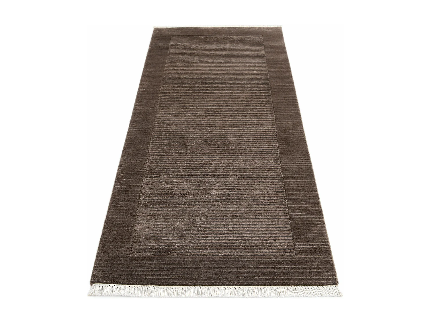 Läufer-Wollteppich 79x201 Braun Darya