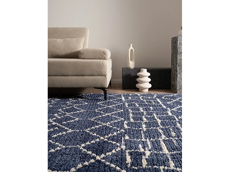 Tapis shaggy 160x245 Bleu Frauenfeld Diamond