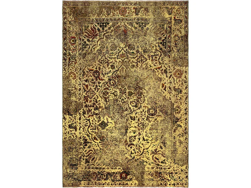 Tapis de laine 194x291 jaune Vintage Royal