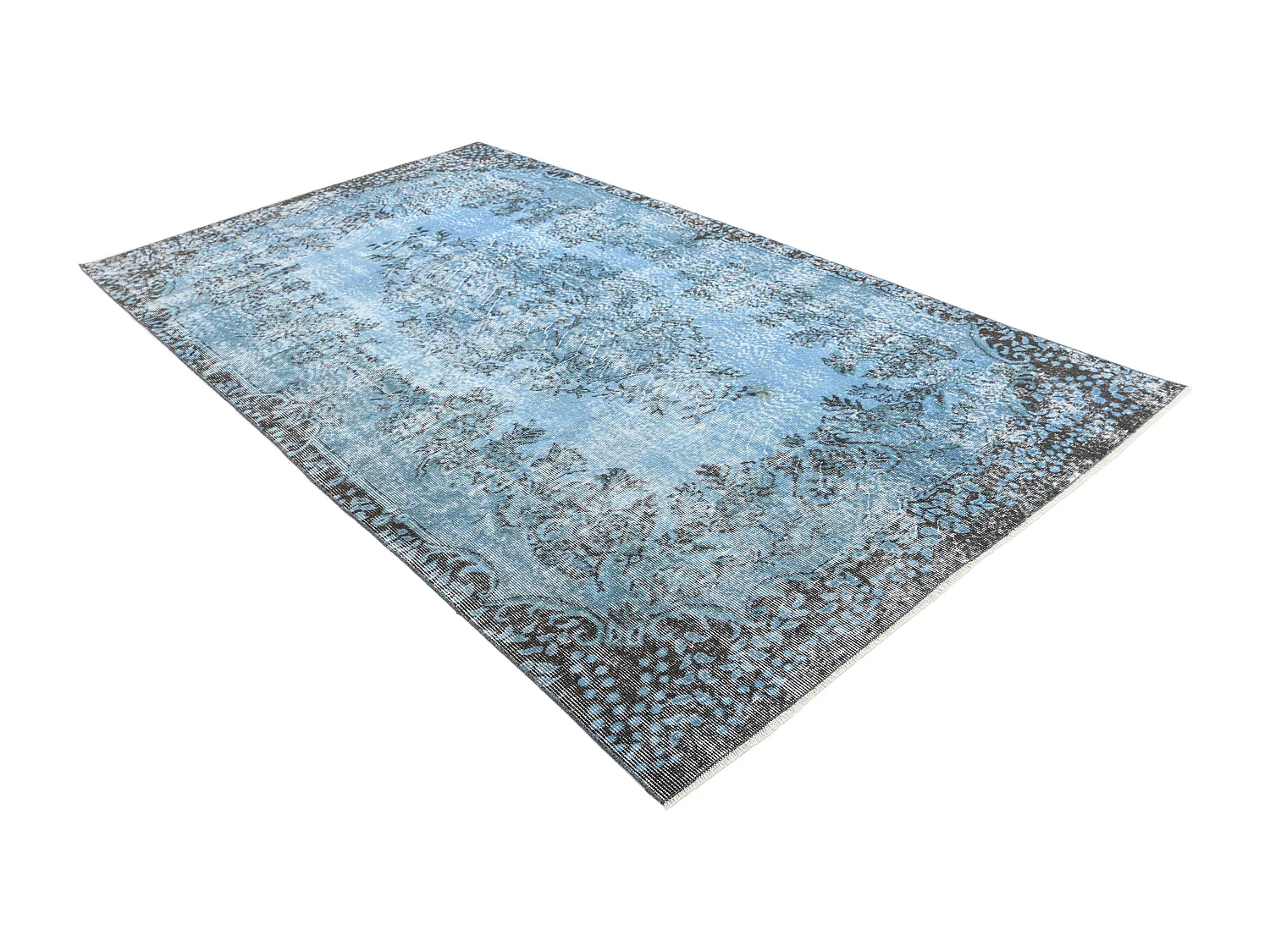Tapis de laine 163x279 Bleu Ultra Vintage