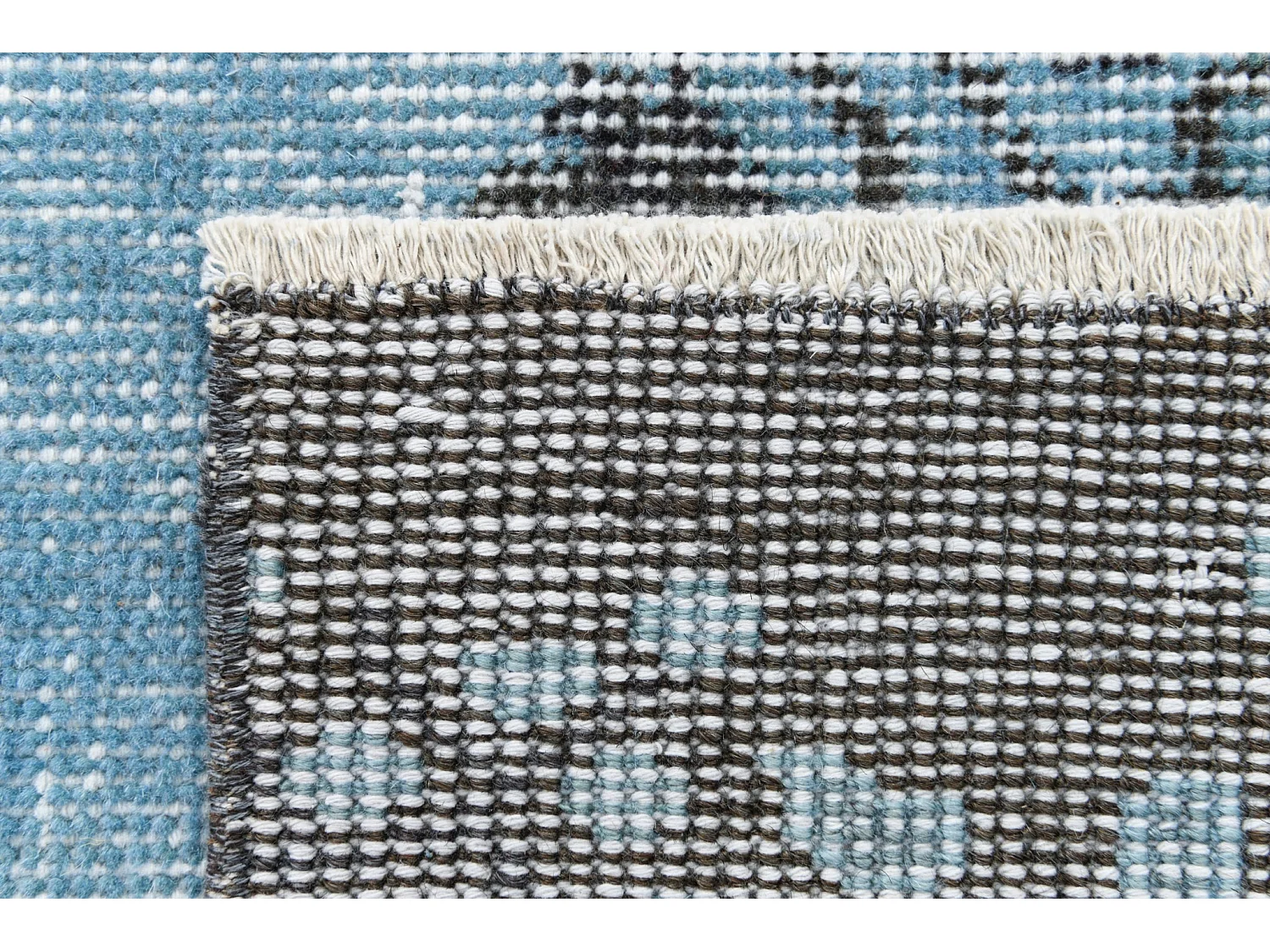 Tapis de laine 163x279 Bleu Ultra Vintage