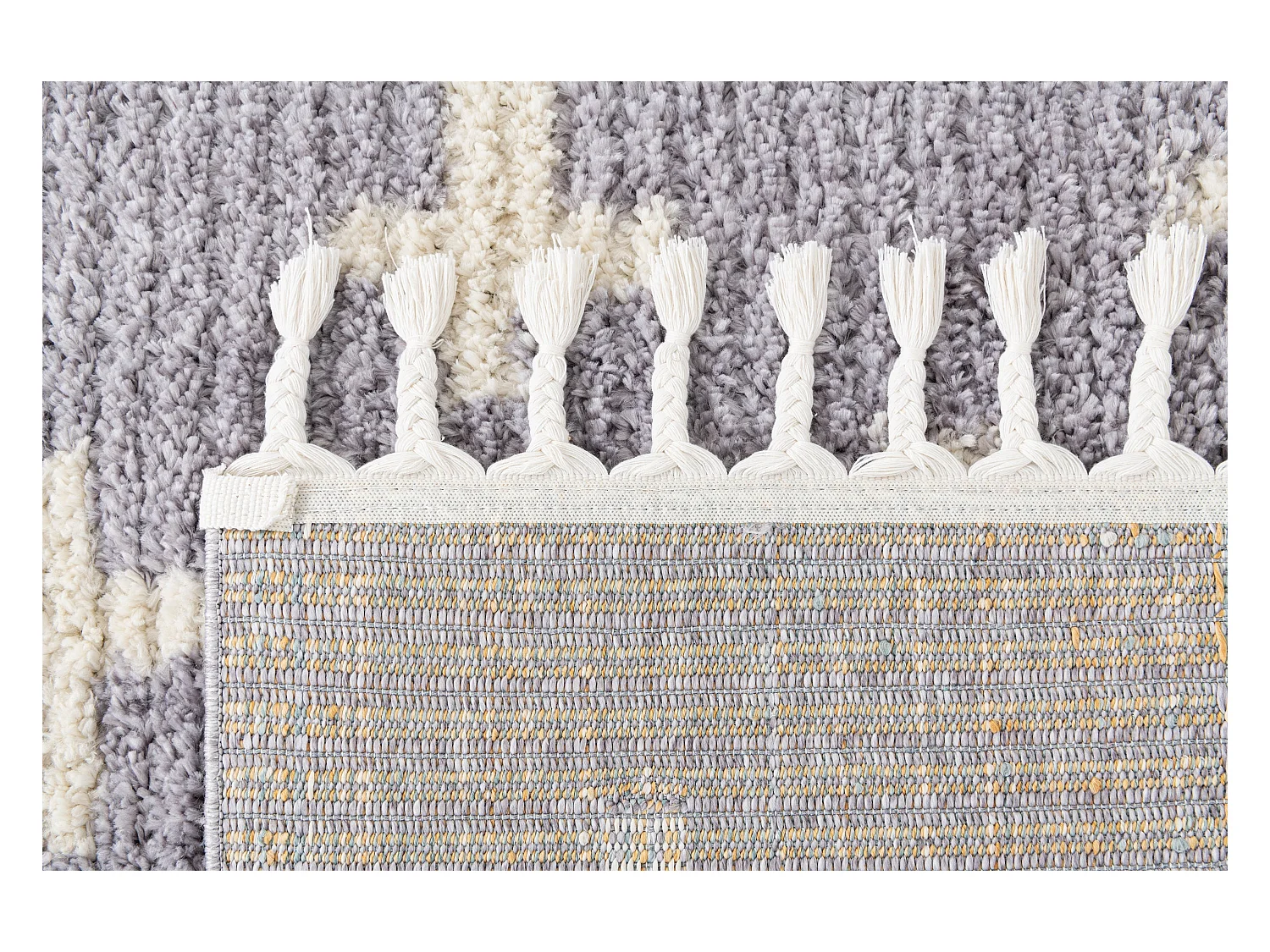 Hoogpolig tapijt 305x80 Grijs Frauenfeld Rood