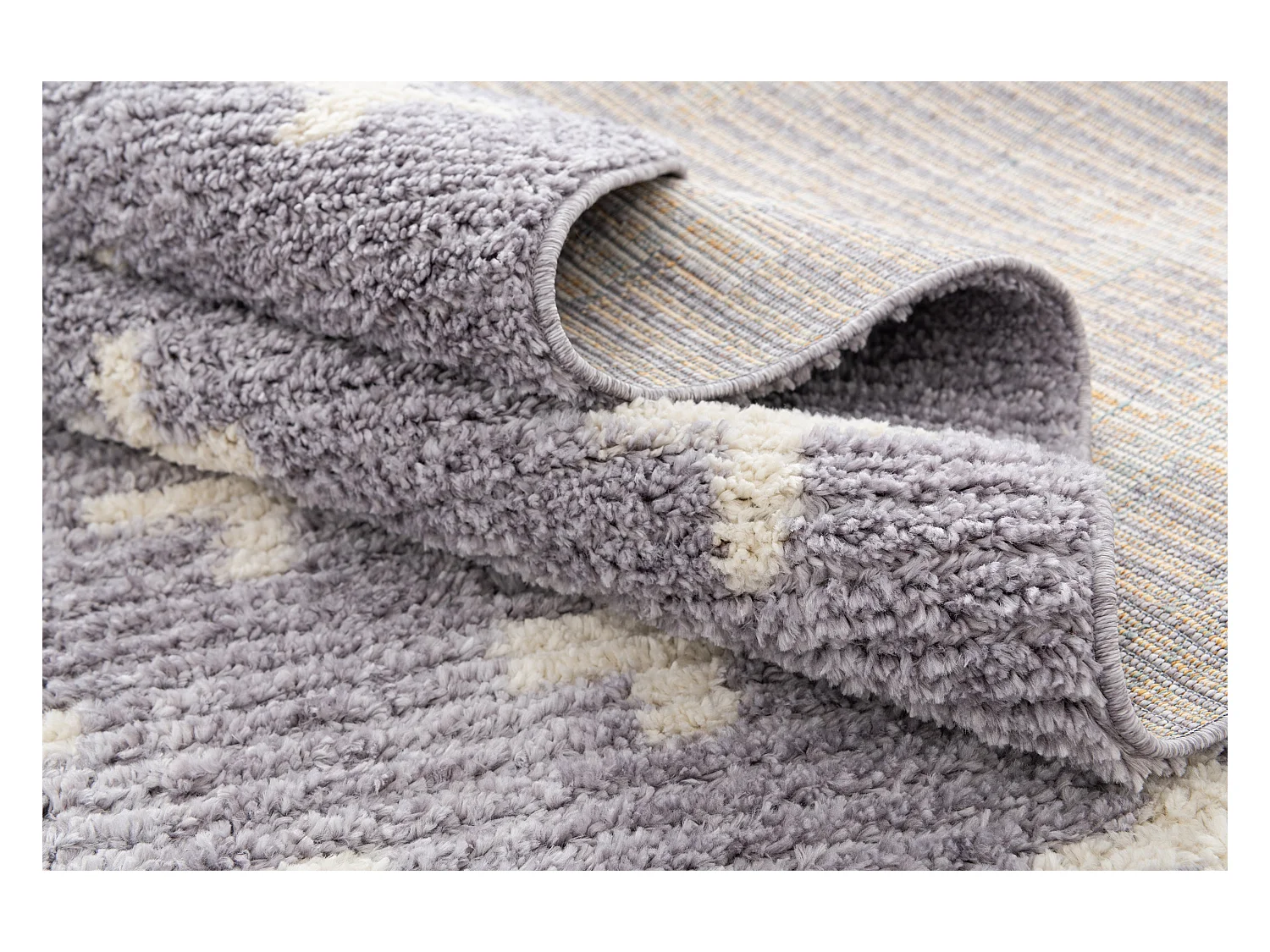 Hoogpolig tapijt 305x80 Grijs Frauenfeld Rood