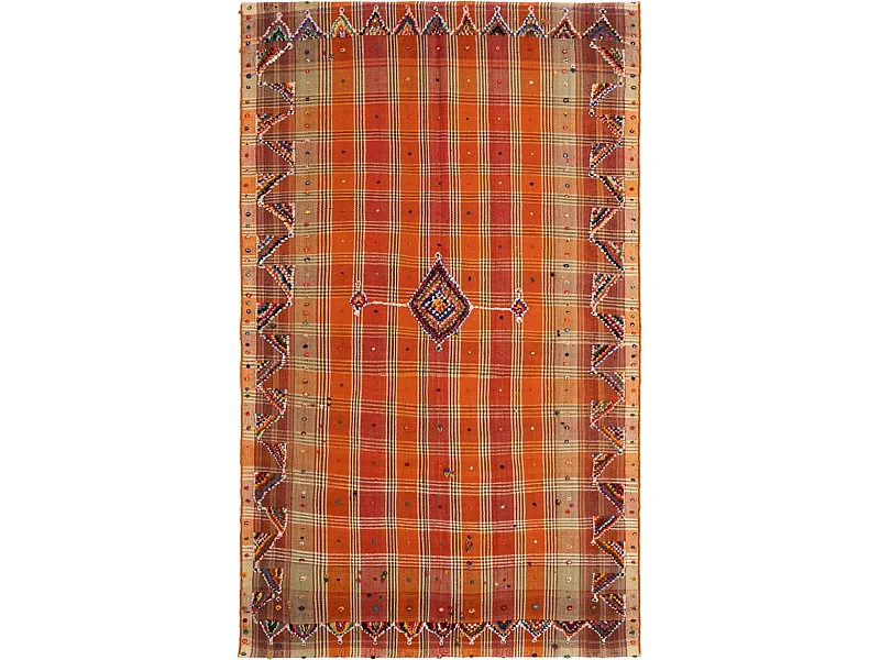 Tapis de laine 154x252 orange Jajim