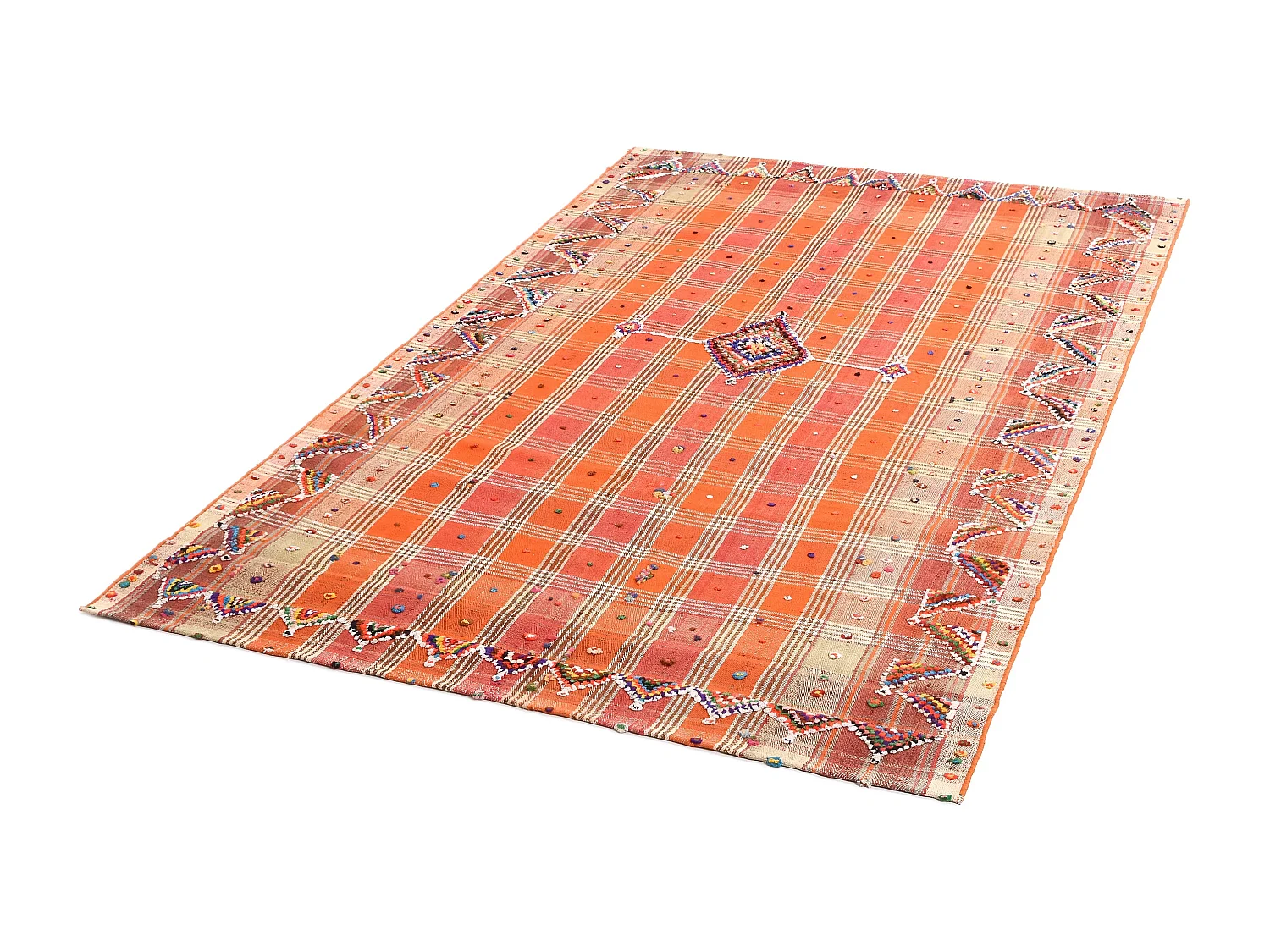 Wollteppich 154x252 Orange Jajim