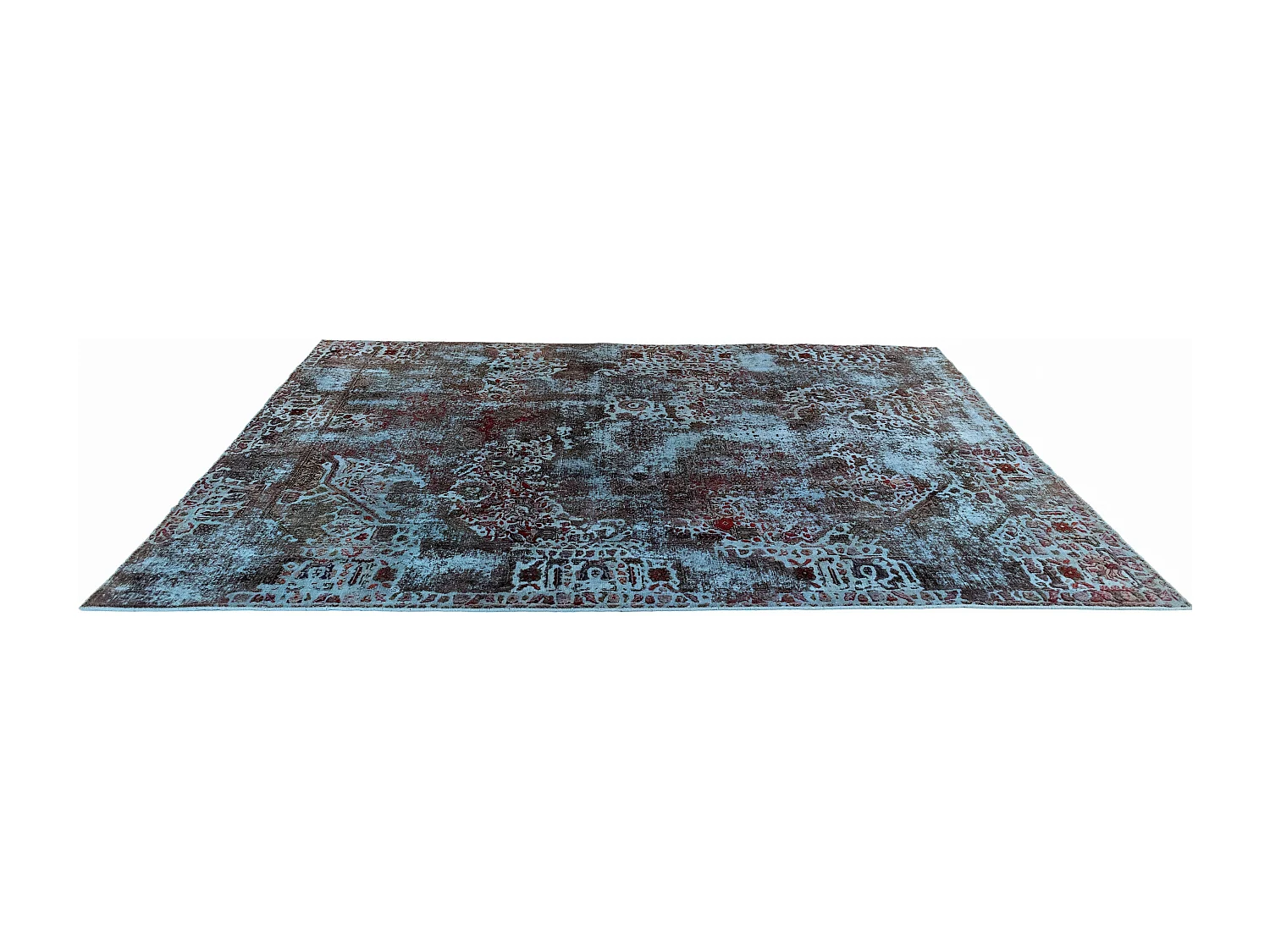 Tapis de laine 204x291 Bleu Vintage Royal