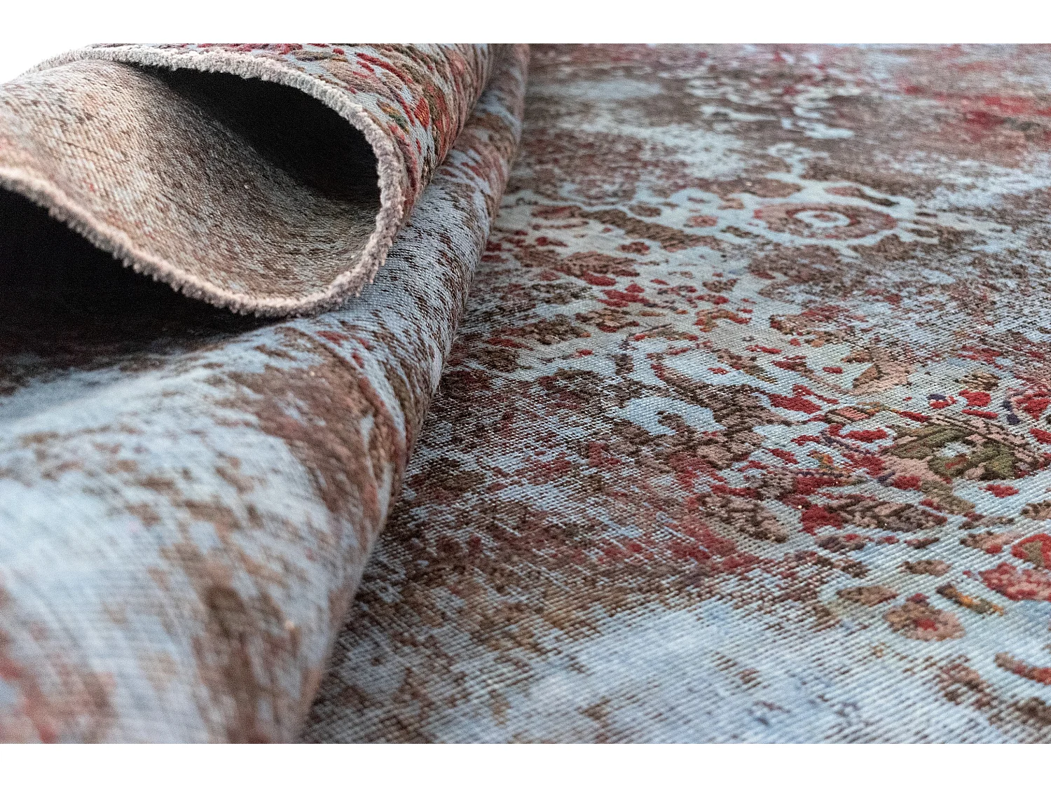 Tapis de laine 204x291 Bleu Vintage Royal