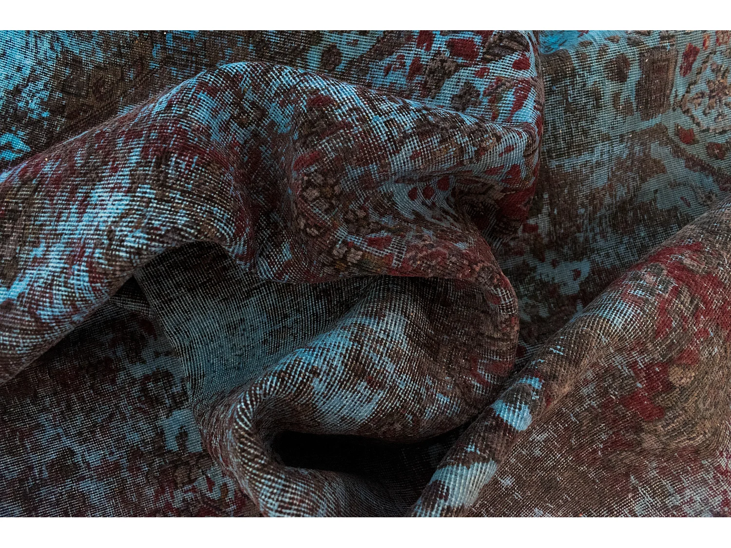 Tapis de laine 204x291 Bleu Vintage Royal