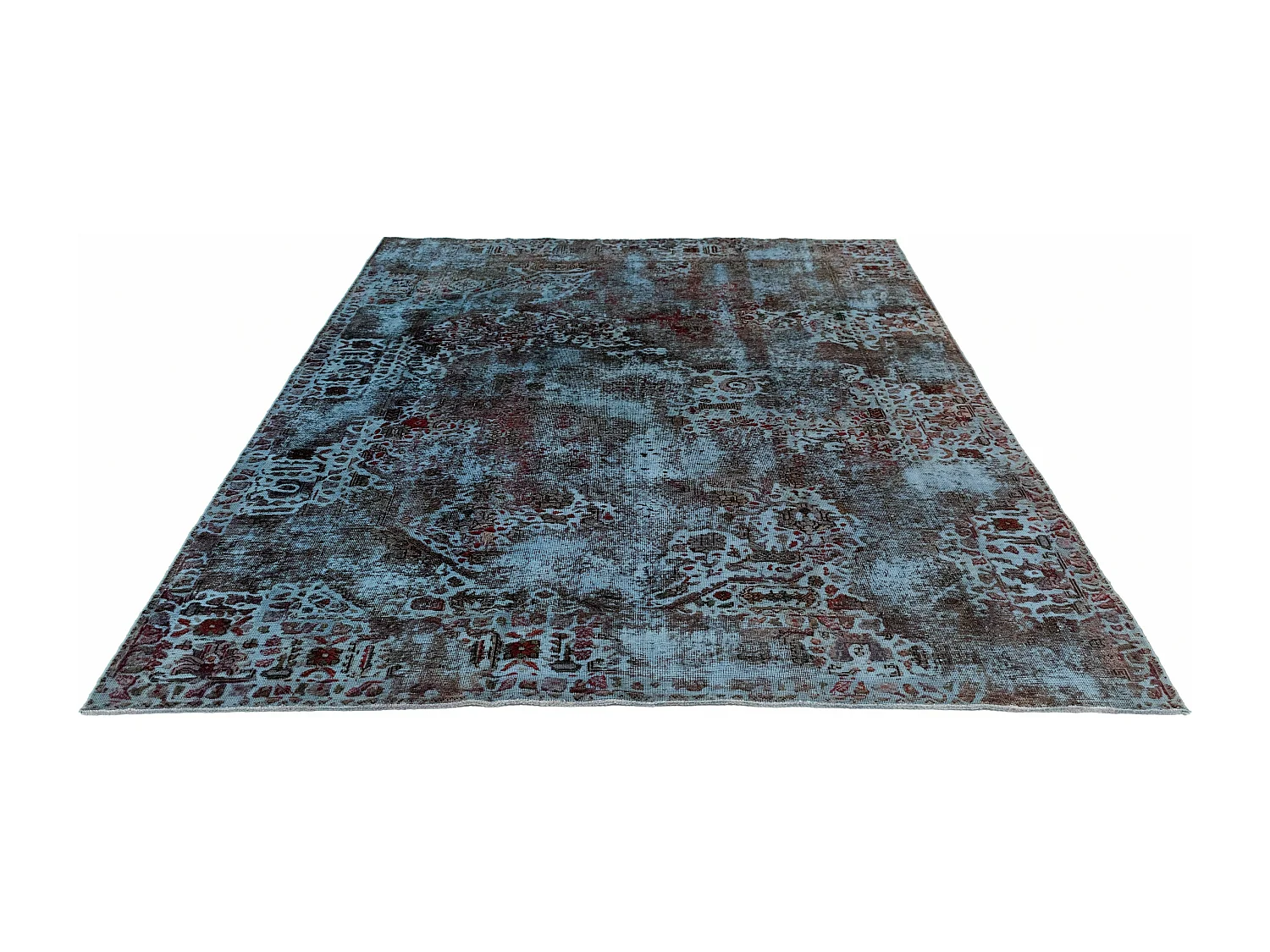 Tapis de laine 204x291 Bleu Vintage Royal
