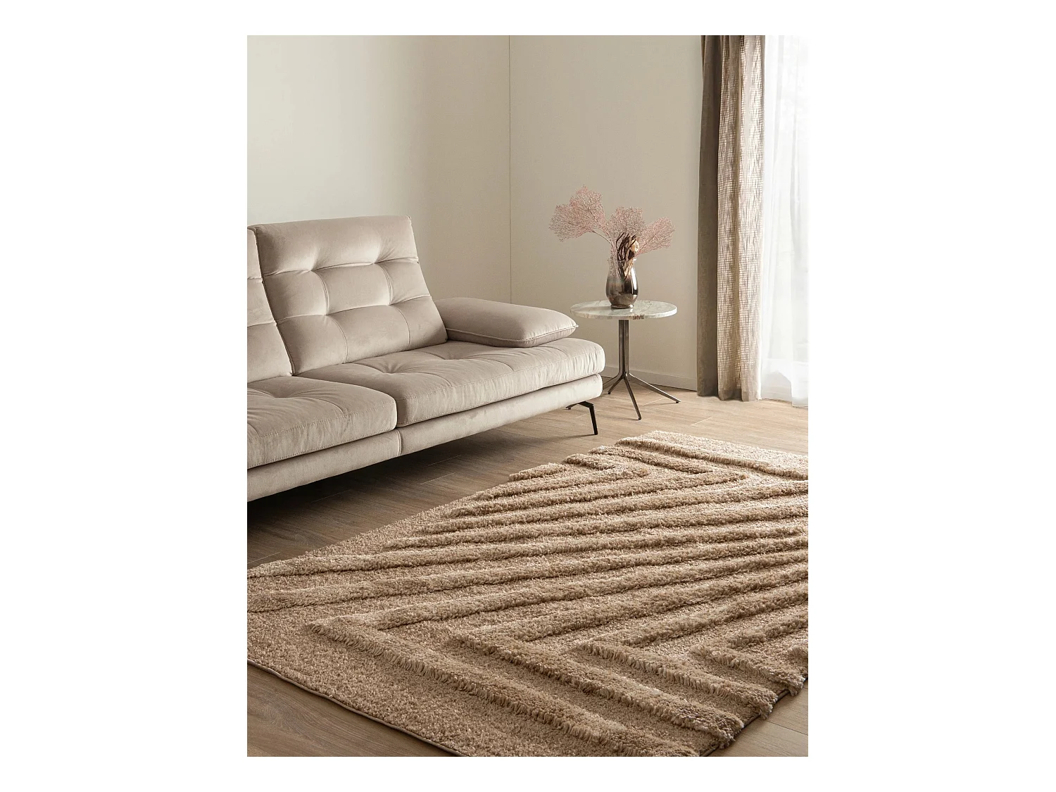 Hoogpolig tapijt 245x160 Bruin Thun Avis