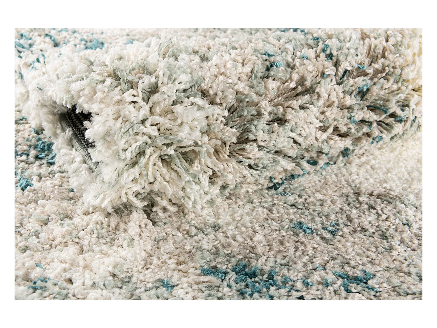 Hoogpolig tapijt 365x275 Beige - Groen Lachen Haze