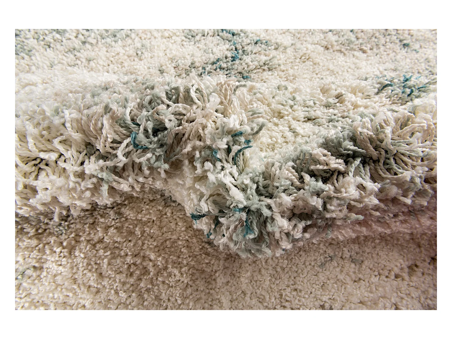 Hoogpolig tapijt 365x275 Beige - Groen Lachen Haze