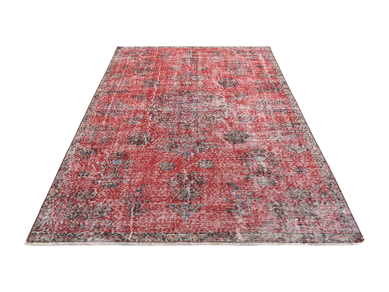 Tapis de laine 147x259 rouge Ultra Vintage