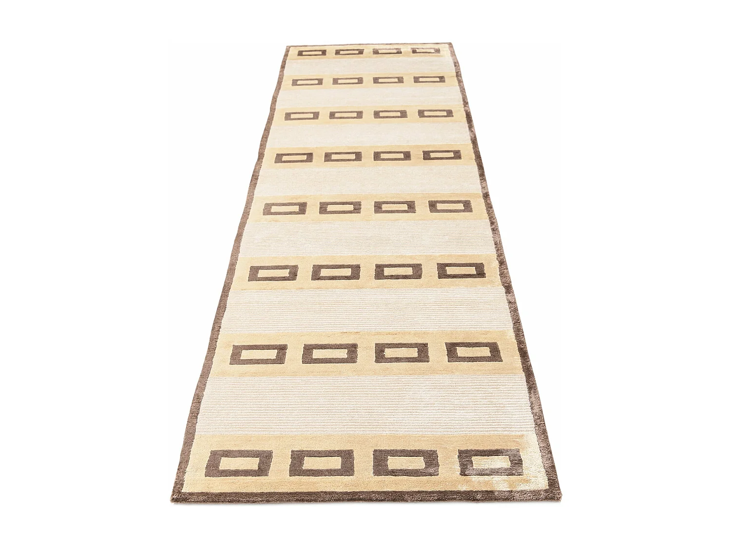 Läufer-Wollteppich 81x295 Beige Darya