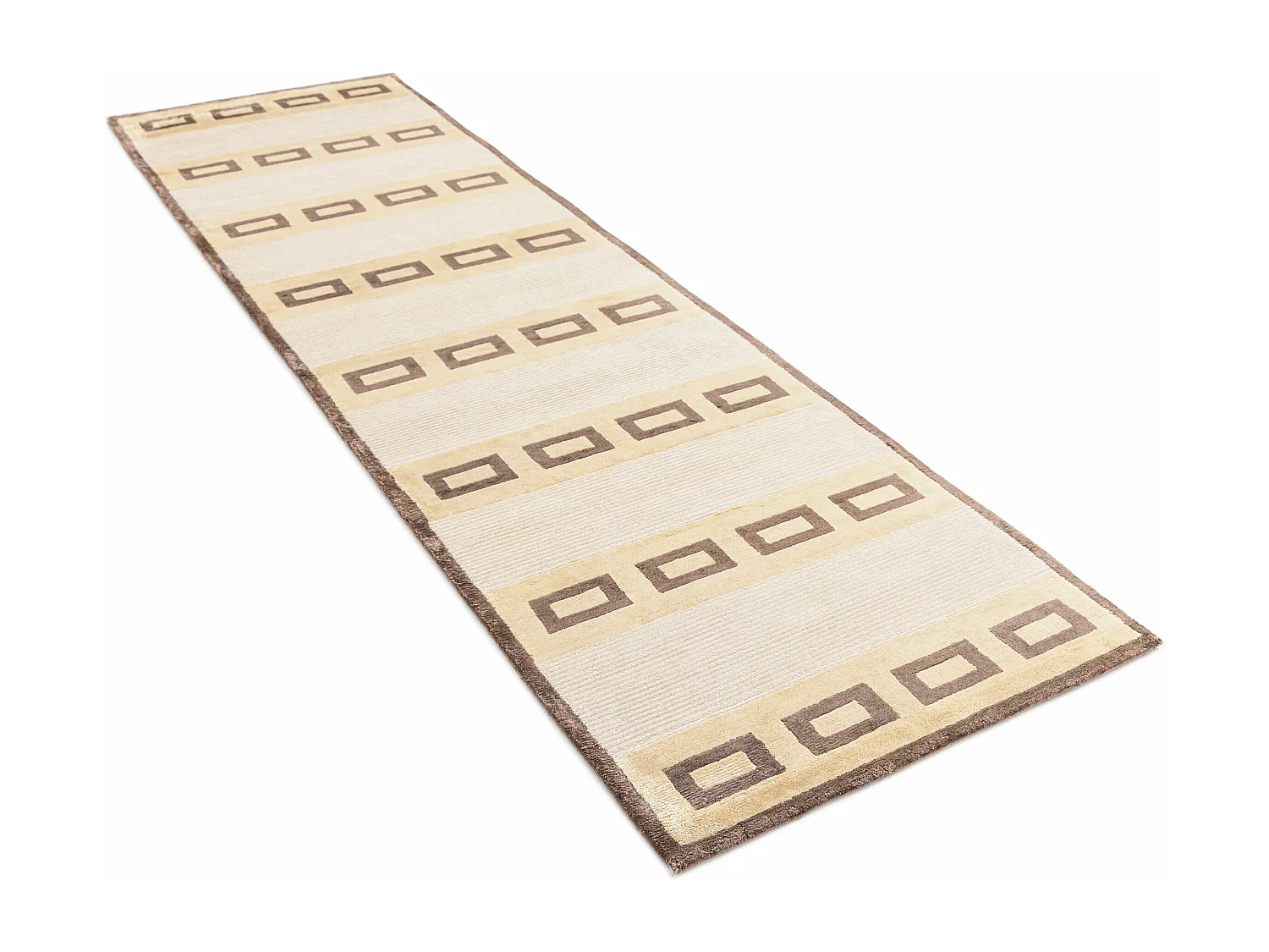 Läufer-Wollteppich 81x295 Beige Darya