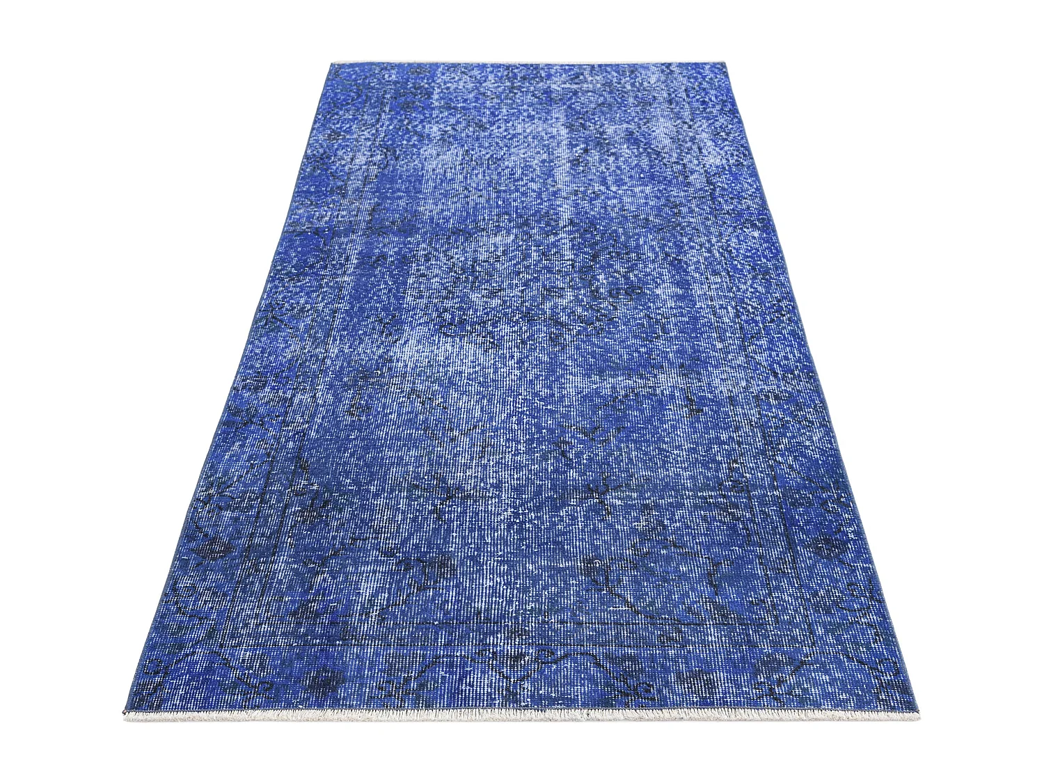 Tapis de laine 99x201 Bleu Ultra Vintage