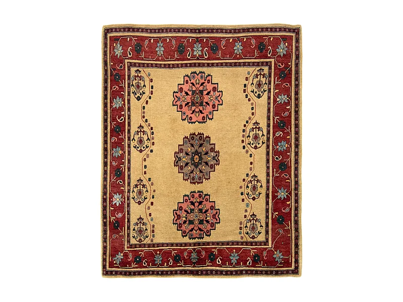 Wollteppich 171x210 Beige Kashkuli