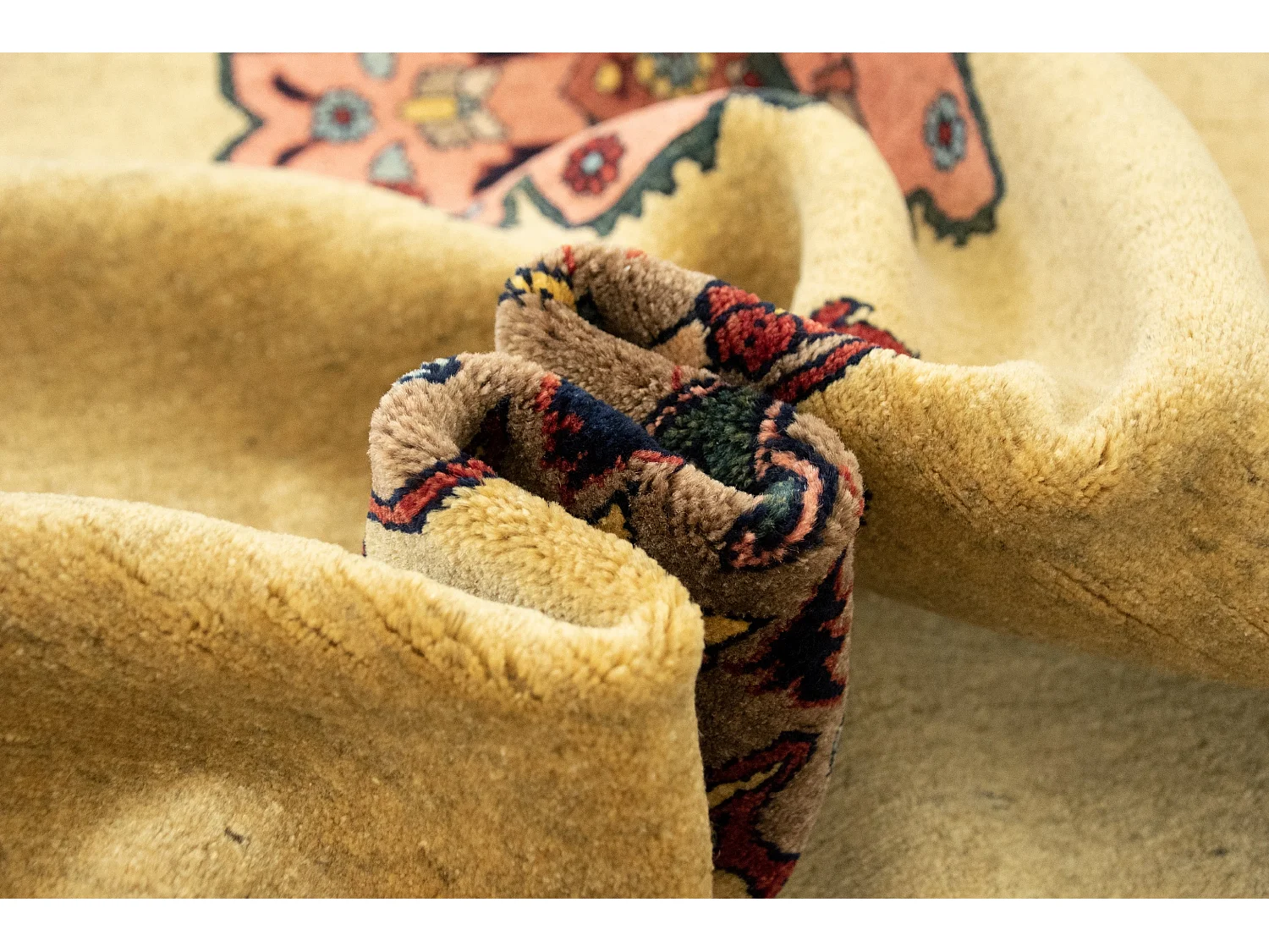 Wollteppich 171x210 Beige Kashkuli