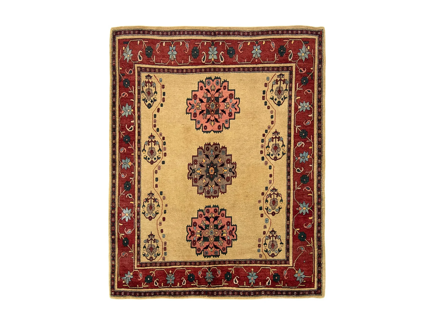 Wollteppich 171x210 Beige Kashkuli