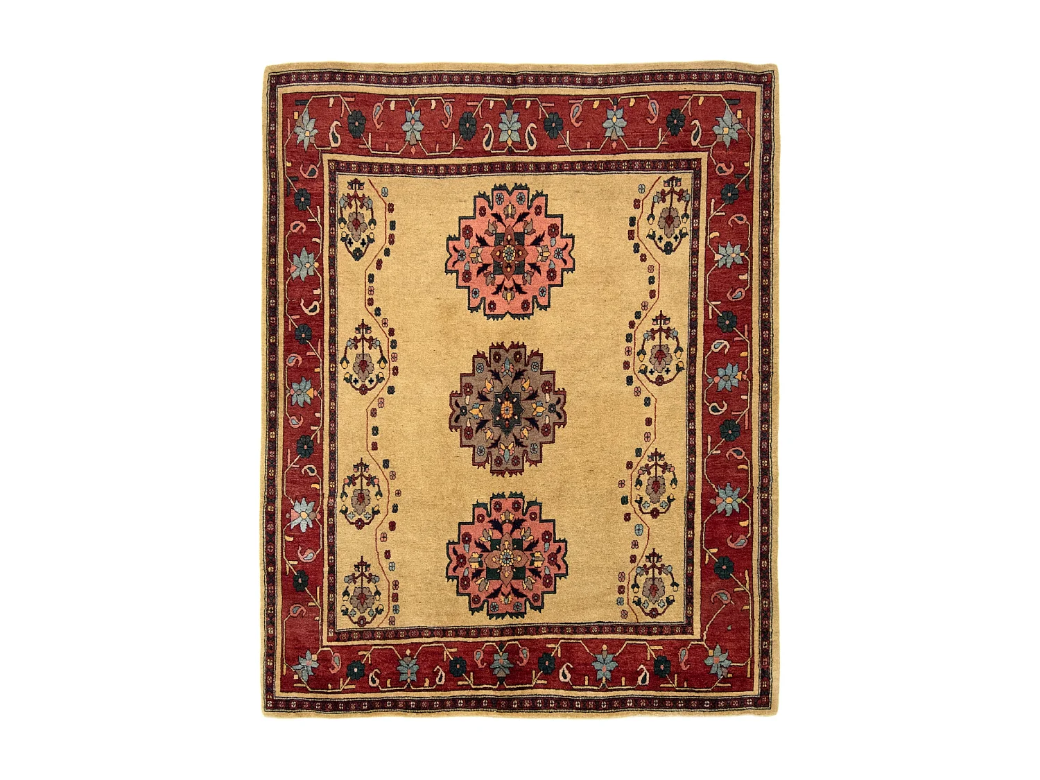 Tapis de laine 171x210 beige Kashkuli