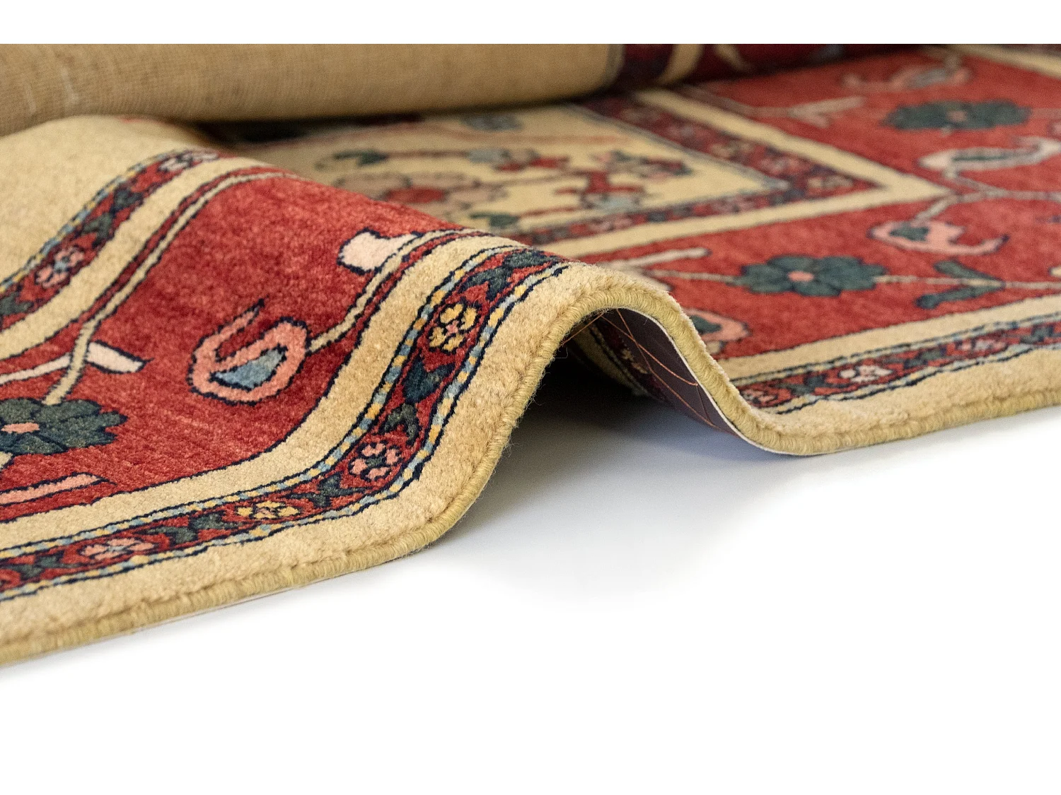 Tapis de laine 171x210 beige Kashkuli