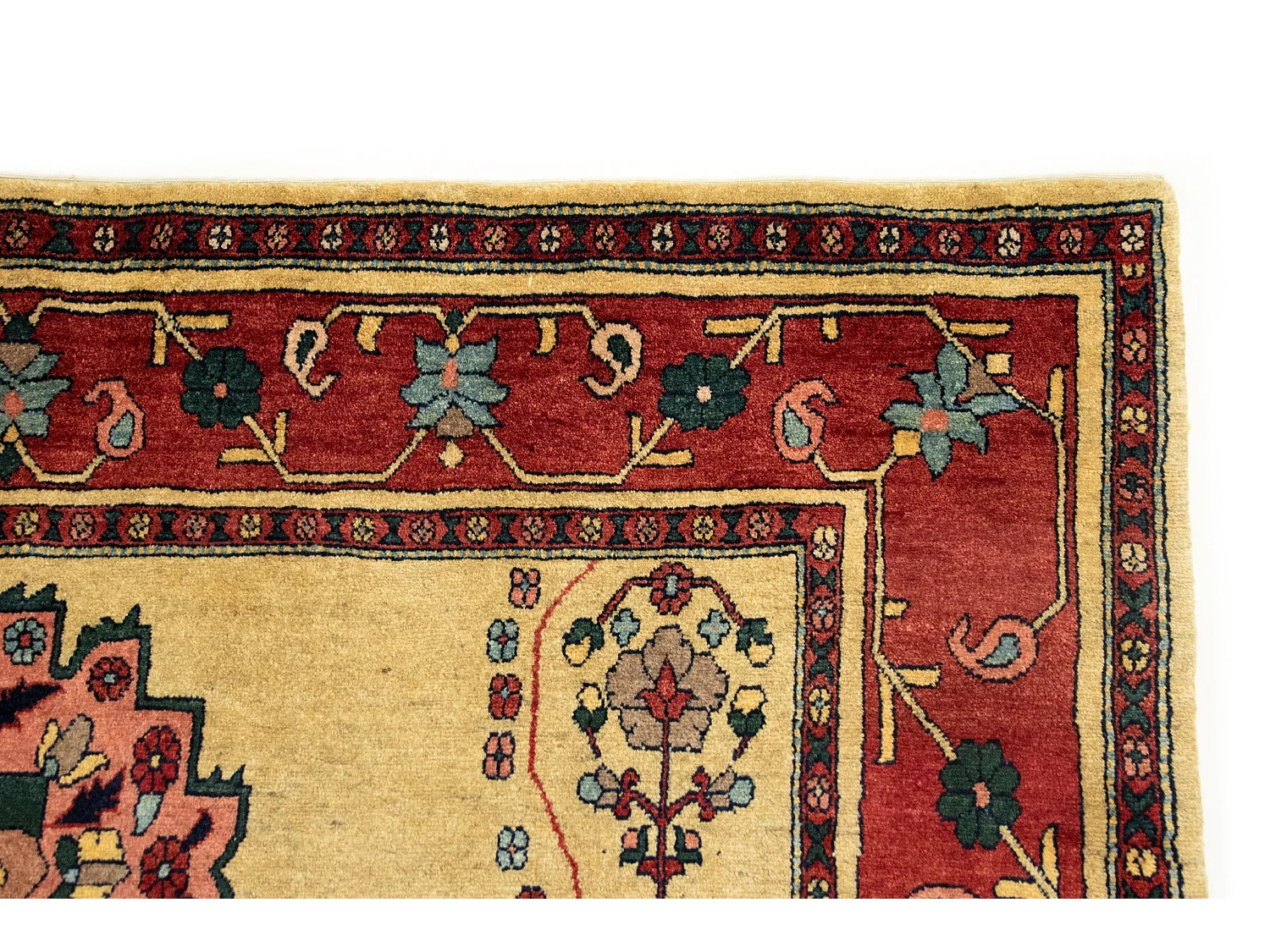 Tapis de laine 171x210 beige Kashkuli