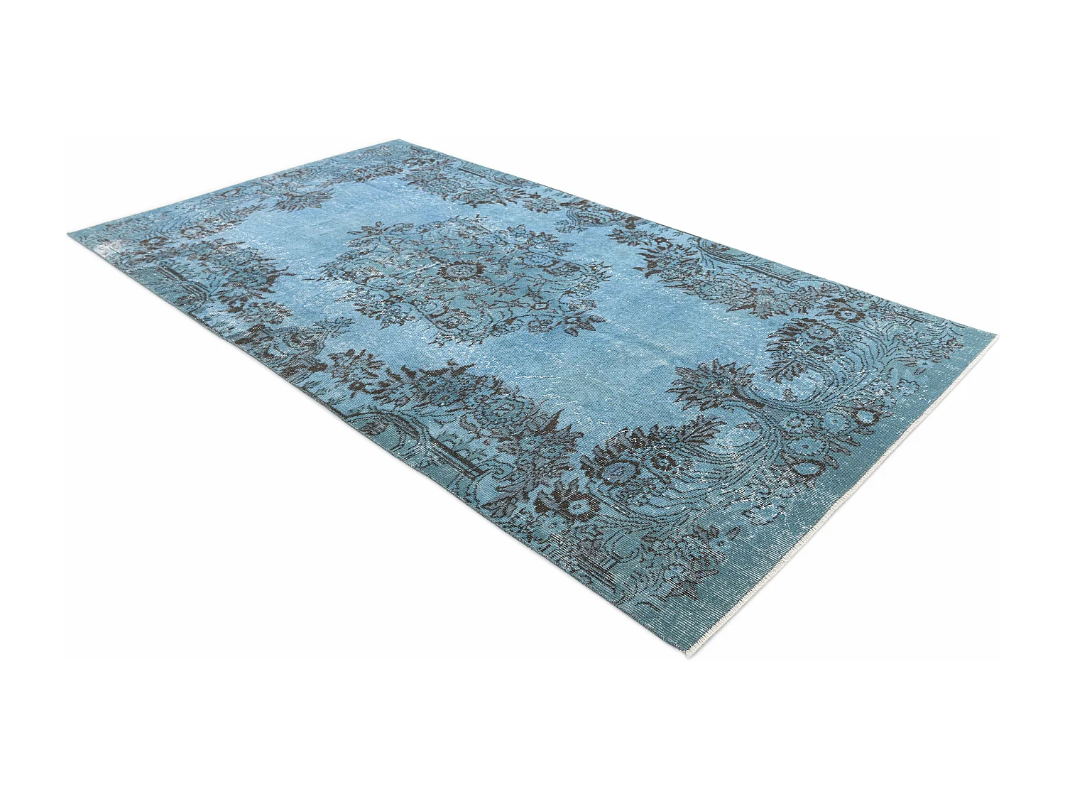 Tapis de laine 142x287 Bleu Ultra Vintage