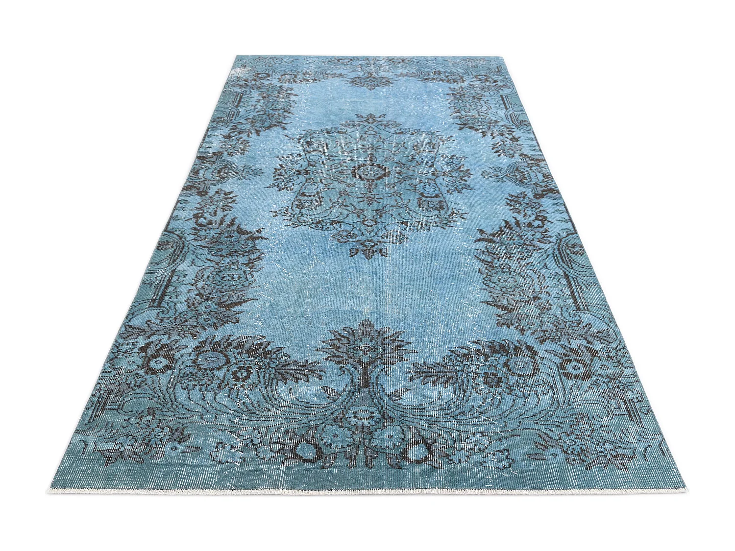 Tapis de laine 142x287 Bleu Ultra Vintage