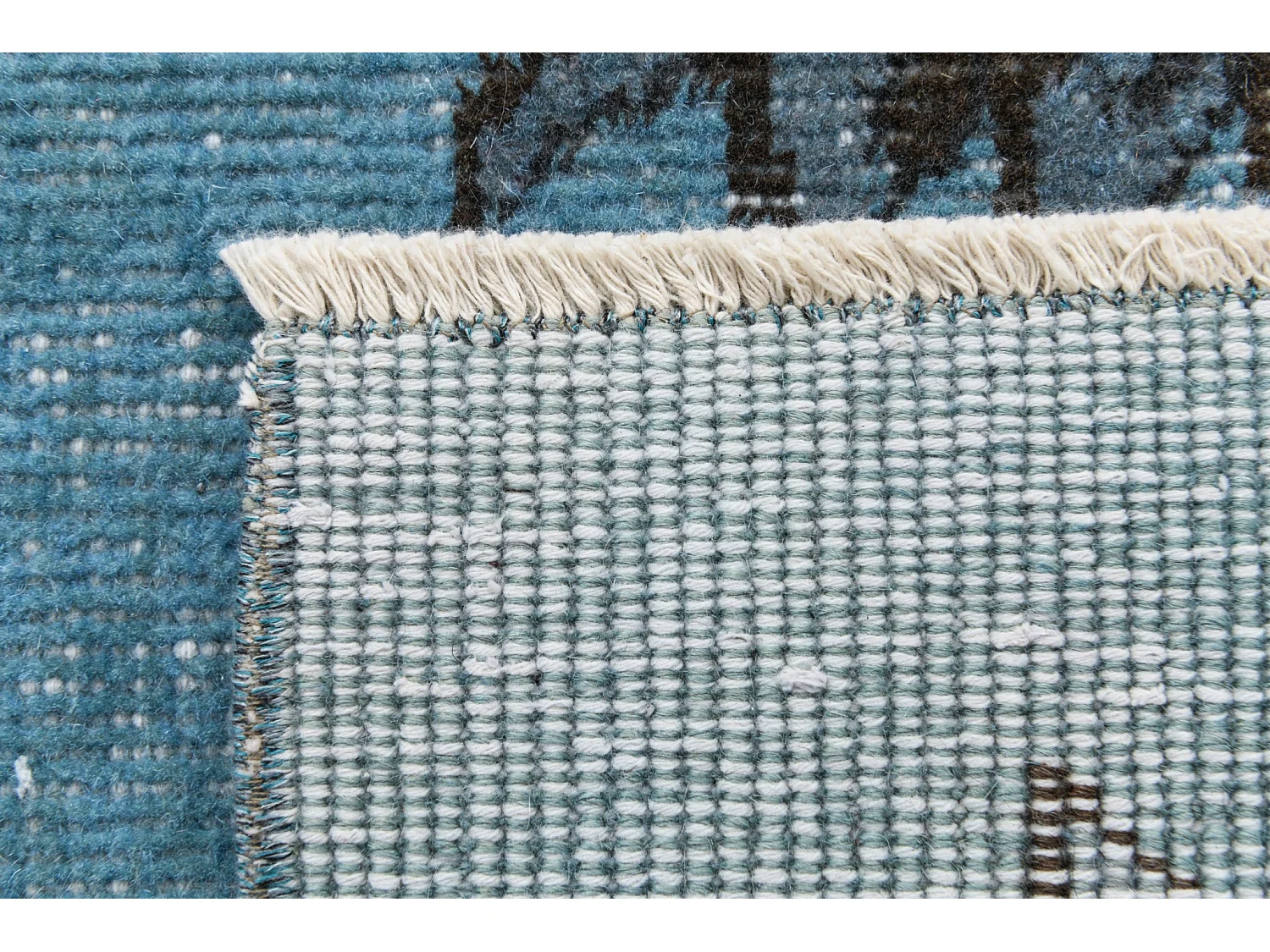 Tapis de laine 142x287 Bleu Ultra Vintage