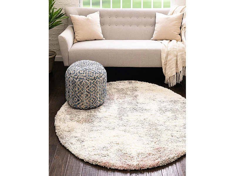 Tapis shaggy 185x185 beige - rose Lachen Haze