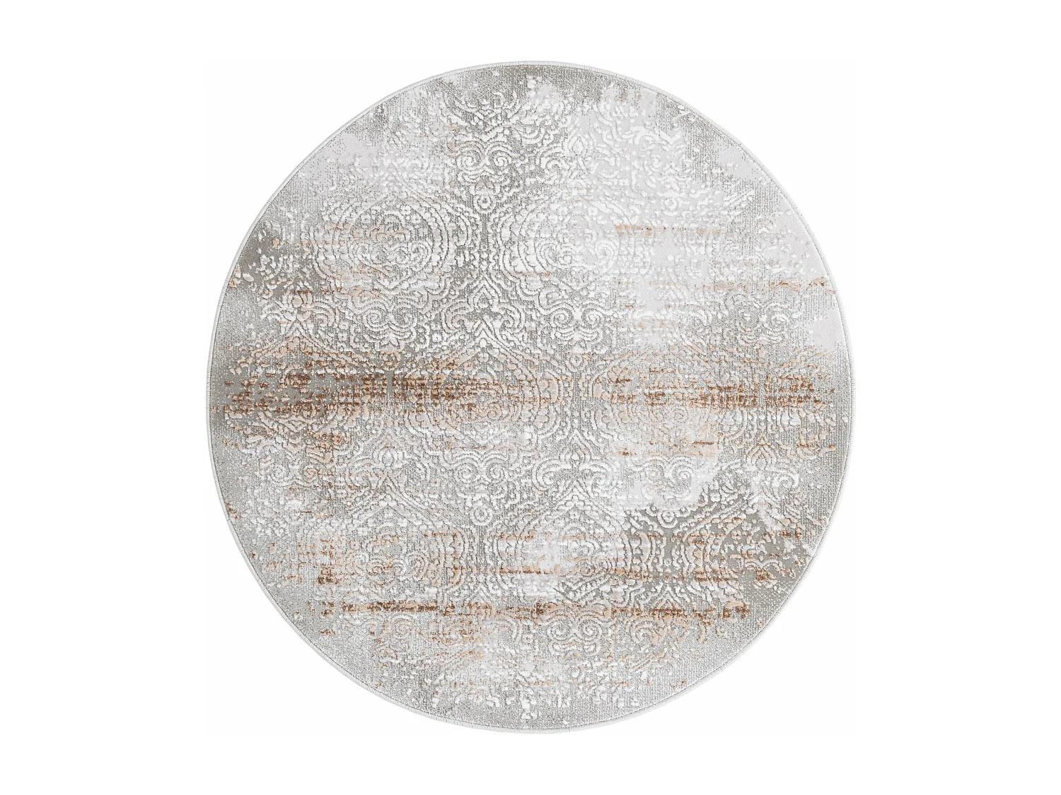 Tapis 125x125 gris beige Davos Charme