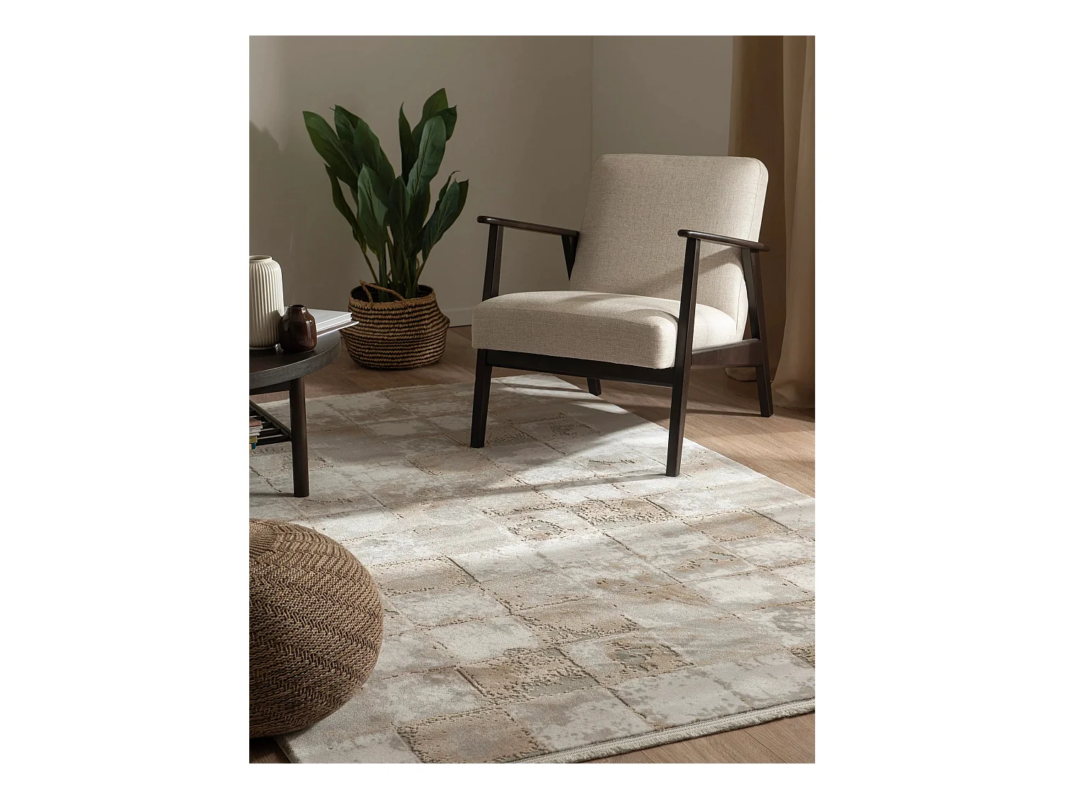 Tapis 240x305 beige Davos Cube
