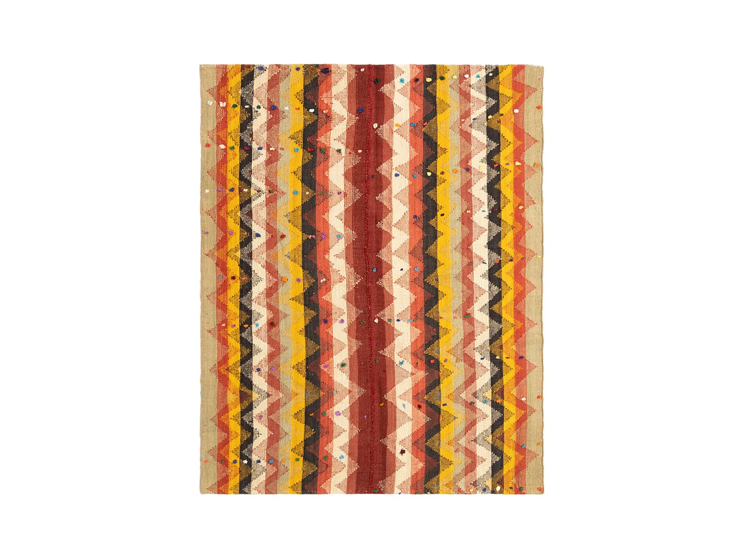 Tapis de laine 129x162 rouge Jajim