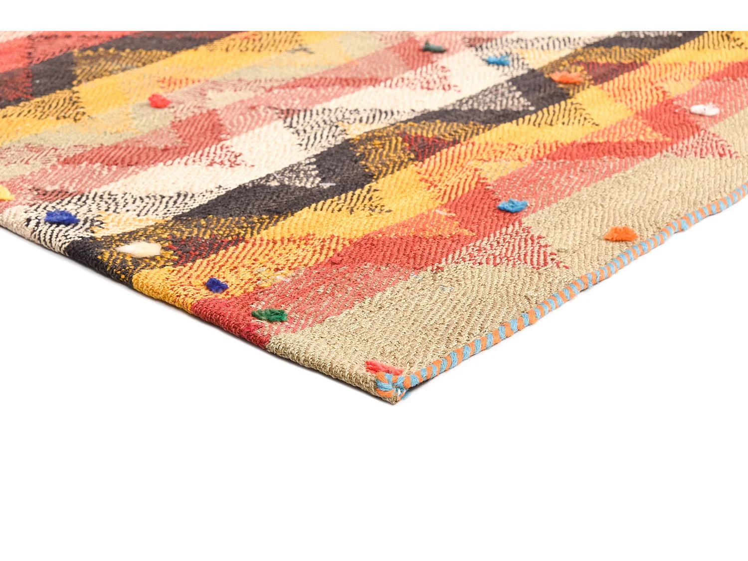 Tapis de laine 129x162 rouge Jajim