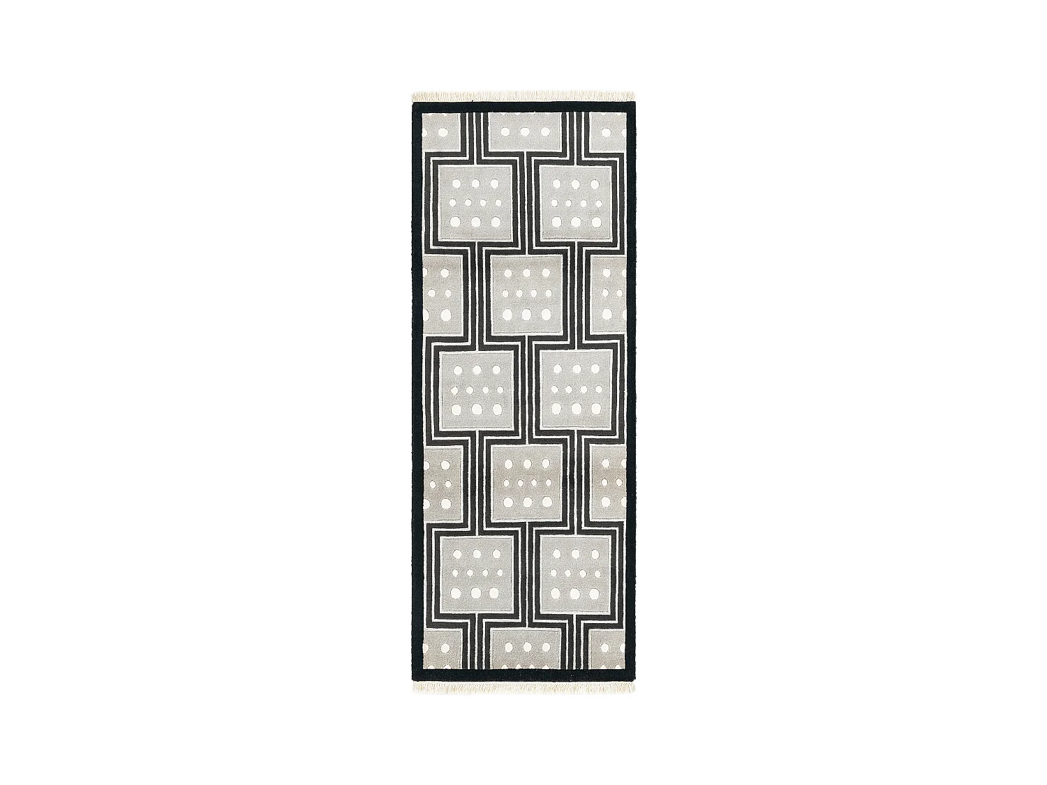 Tapis de couloir en laine 81x206 noir Darya