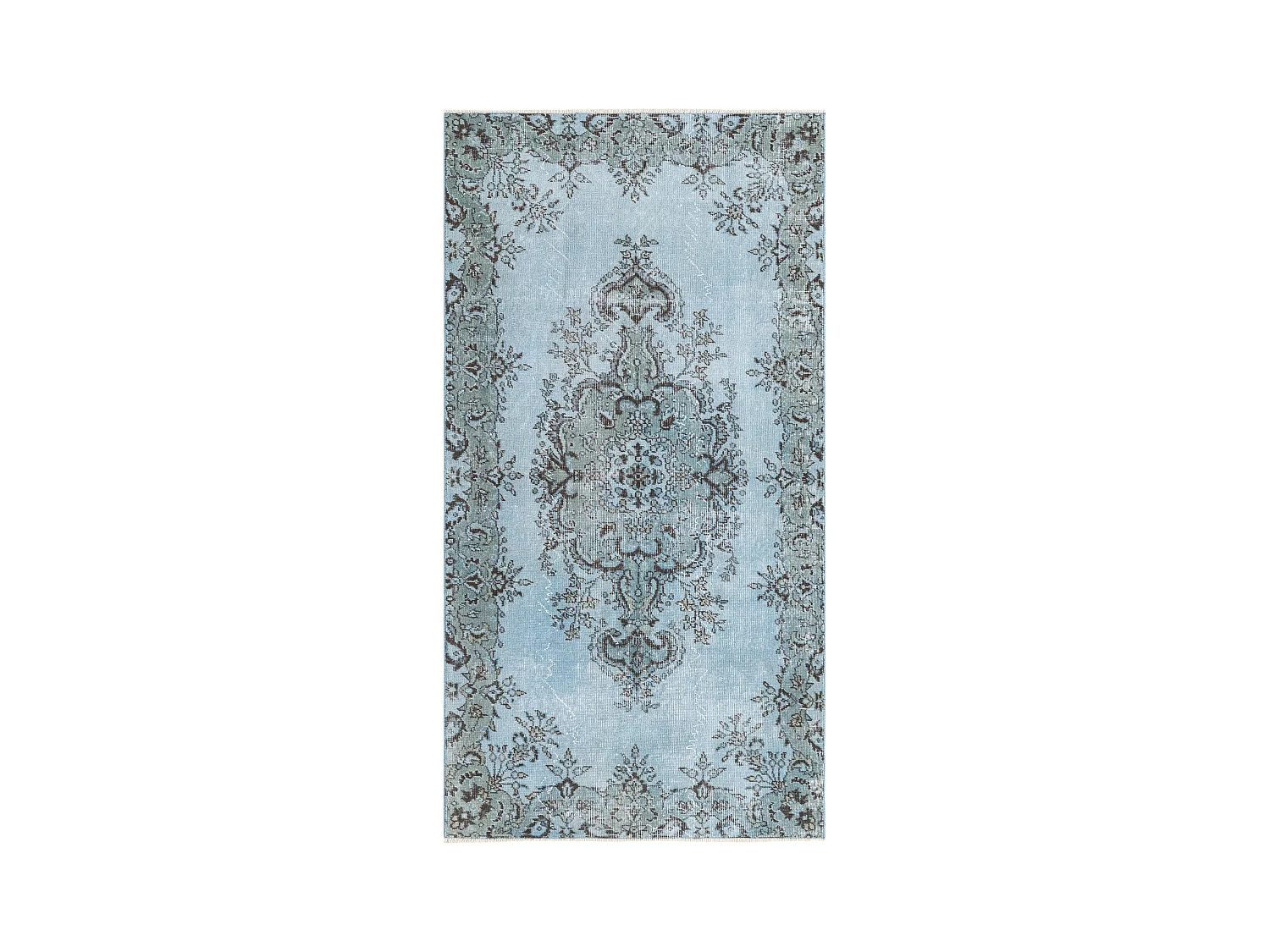 Tapis de laine 109x211 Bleu Ultra Vintage