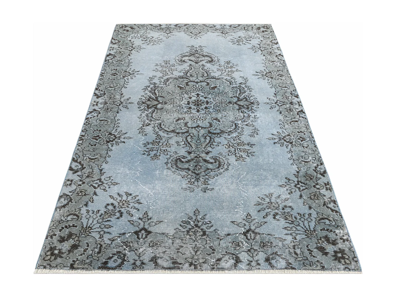Tapis de laine 109x211 Bleu Ultra Vintage