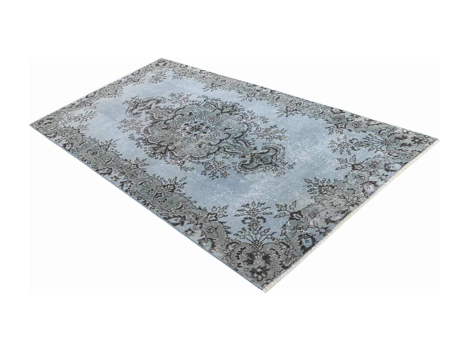 Tapis de laine 109x211 Bleu Ultra Vintage