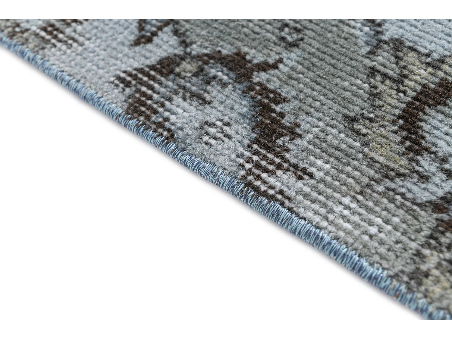 Tapis de laine 109x211 Bleu Ultra Vintage