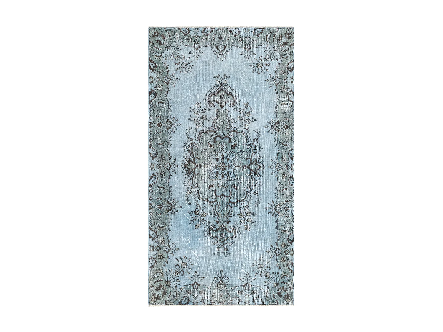 Tapis de laine 109x211 Bleu Ultra Vintage